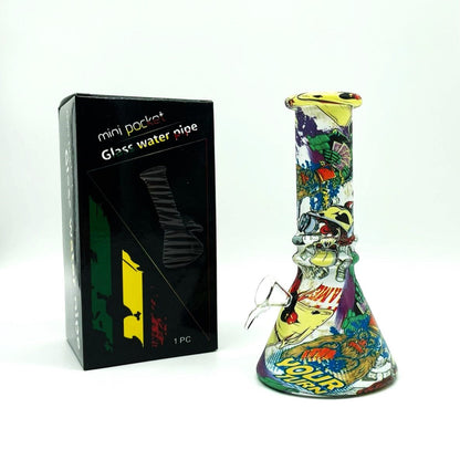 6" Multicolor Mini soft glass water bong Assorted Designs [PIP411]_9