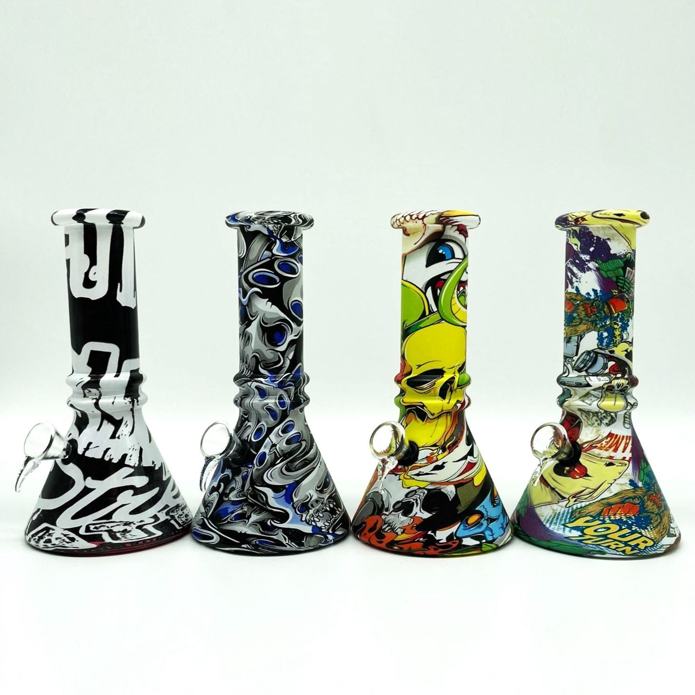 6" Multicolor Mini soft glass water bong Assorted Designs [PIP411]_0