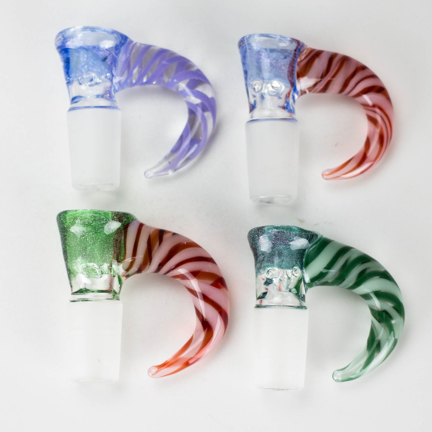 Shine Glassworks | 19mm 4 Hole Dichroic bowl with Horn - Made in Canada_0