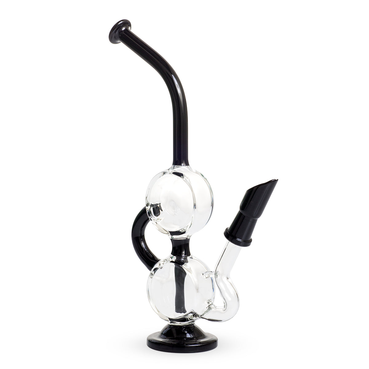 10" Dab Rig Recycler M14 - Black and Clear_8