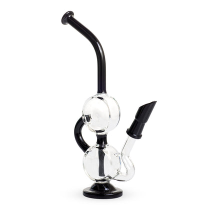 10" Dab Rig Recycler M14 - Black and Clear_8