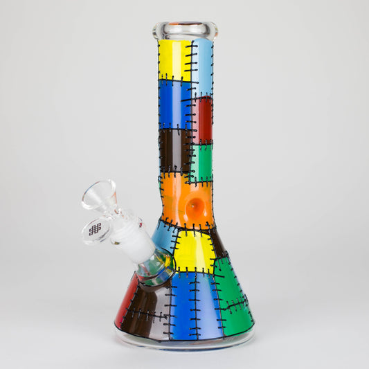 Karma | 9" Beaker Stitched Up Design Glass Bong_0