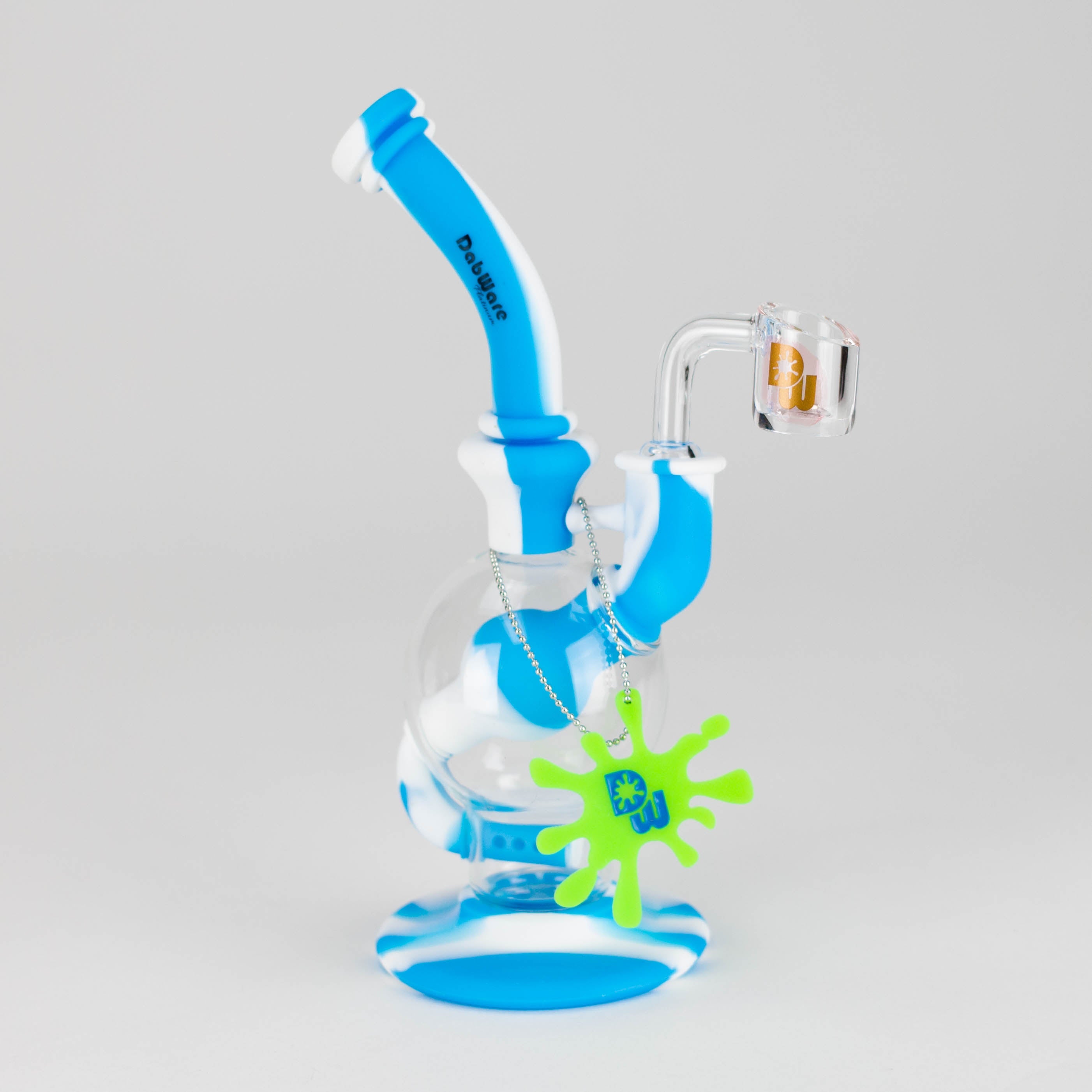 Dabware | Silicone Rig Platinum Global Incycler Rig (Blue/White) – Smoqueen
