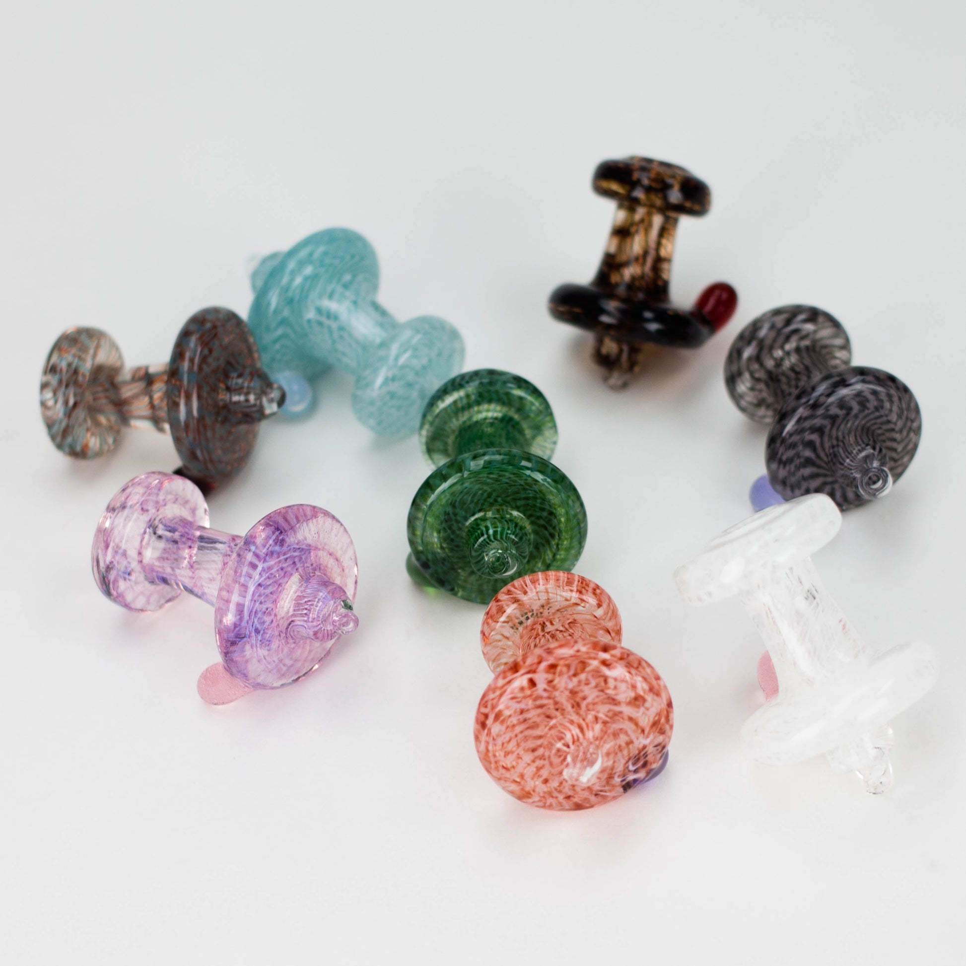 Shine Glassworks | Large Latticino Directional Carb Cap - Made in Canada_0