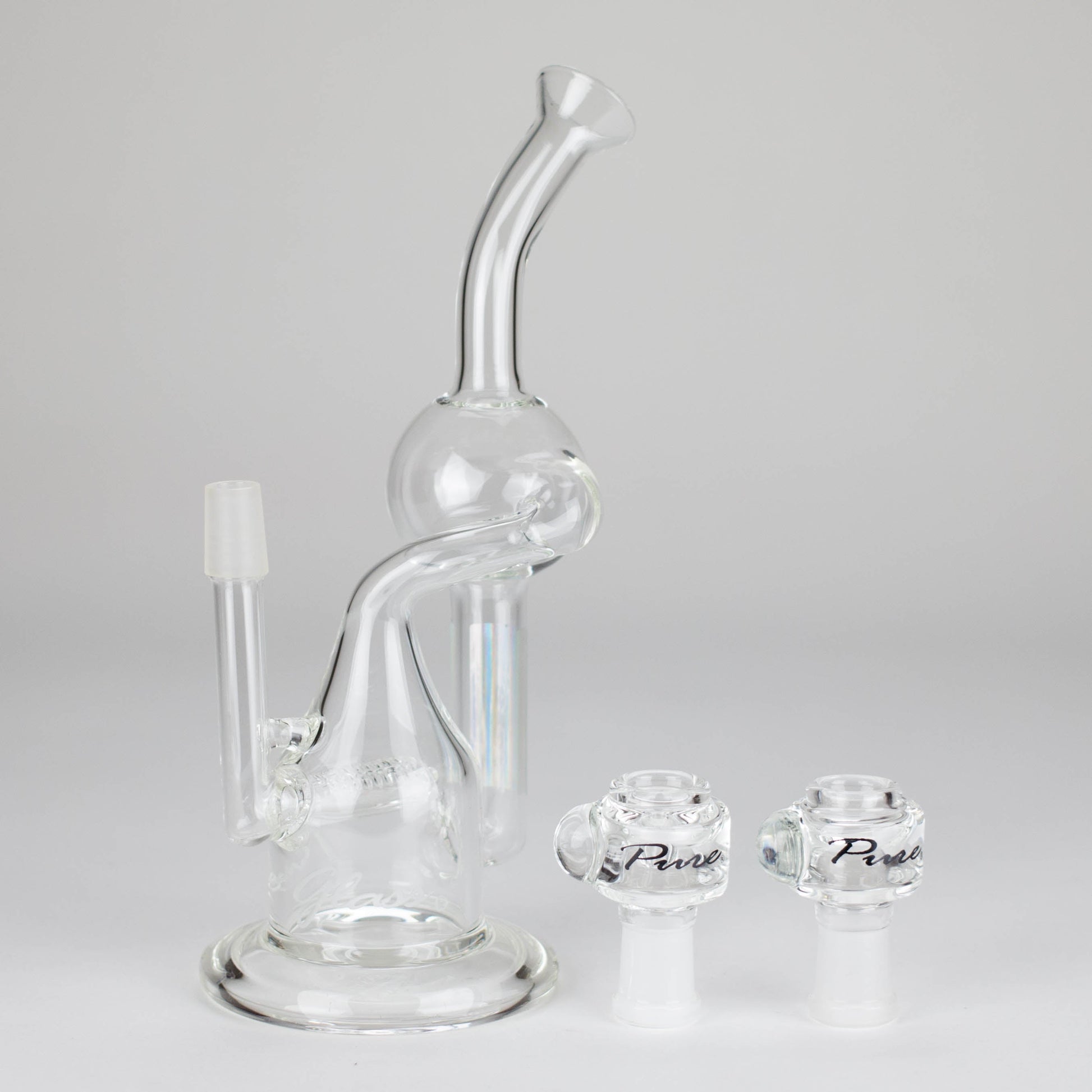 Pure Glass | 8" Infinity Recycler 2 - Flower and Dab_1