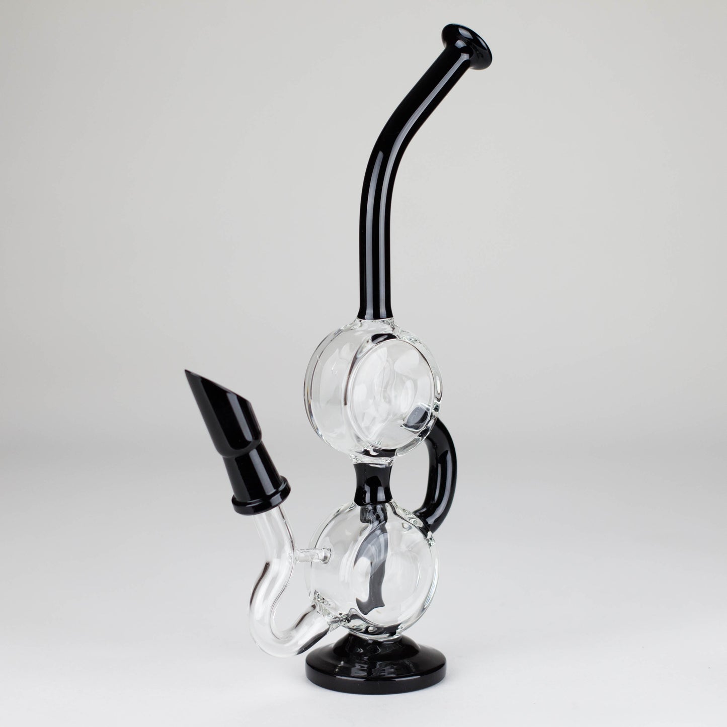 10" Dab Rig Recycler M14 - Black and Clear_0