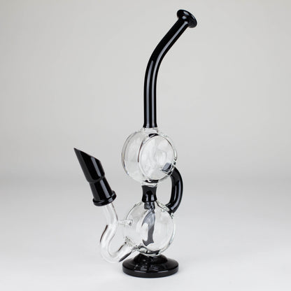10" Dab Rig Recycler M14 - Black and Clear_0