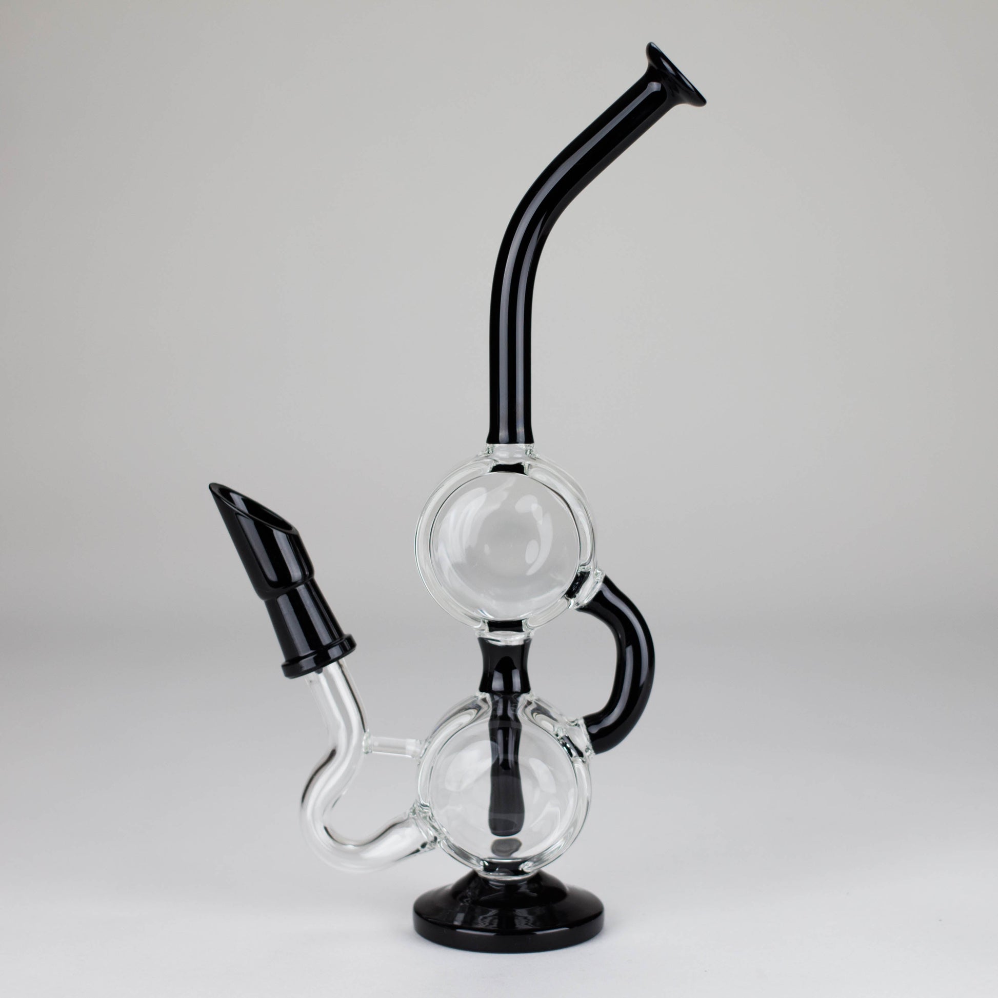 10" Dab Rig Recycler M14 - Black and Clear_1