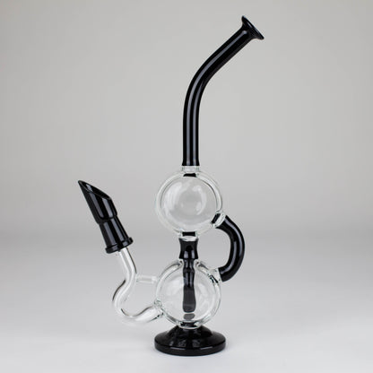 10" Dab Rig Recycler M14 - Black and Clear_1