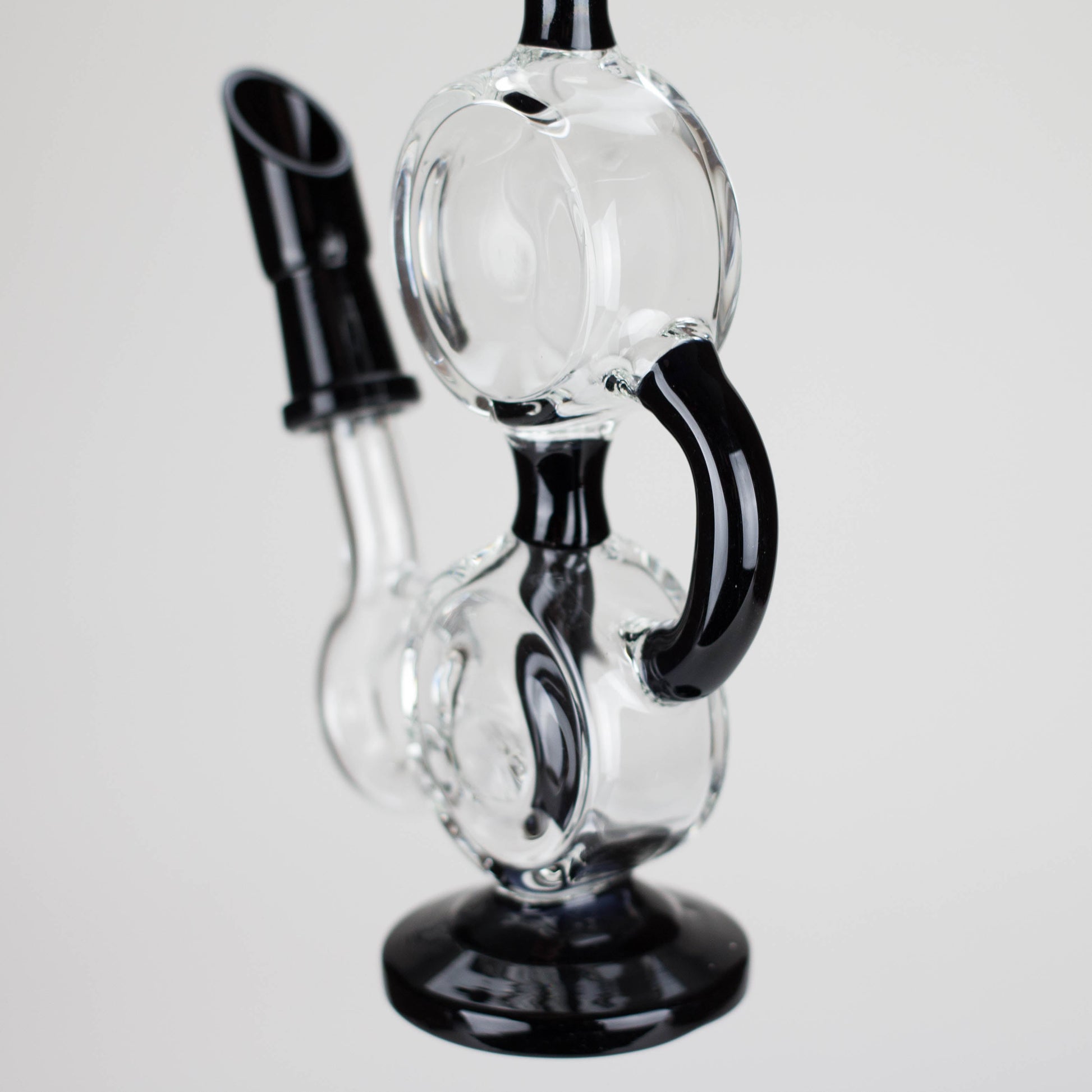 10" Dab Rig Recycler M14 - Black and Clear_5