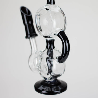 10" Dab Rig Recycler M14 - Black and Clear_5