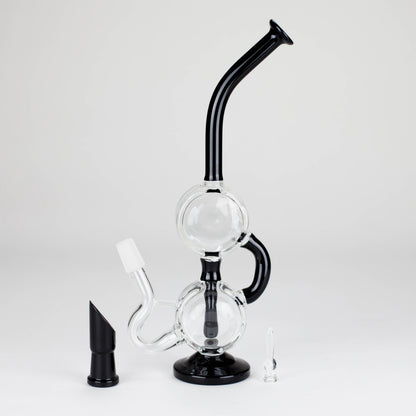 10" Dab Rig Recycler M14 - Black and Clear_7
