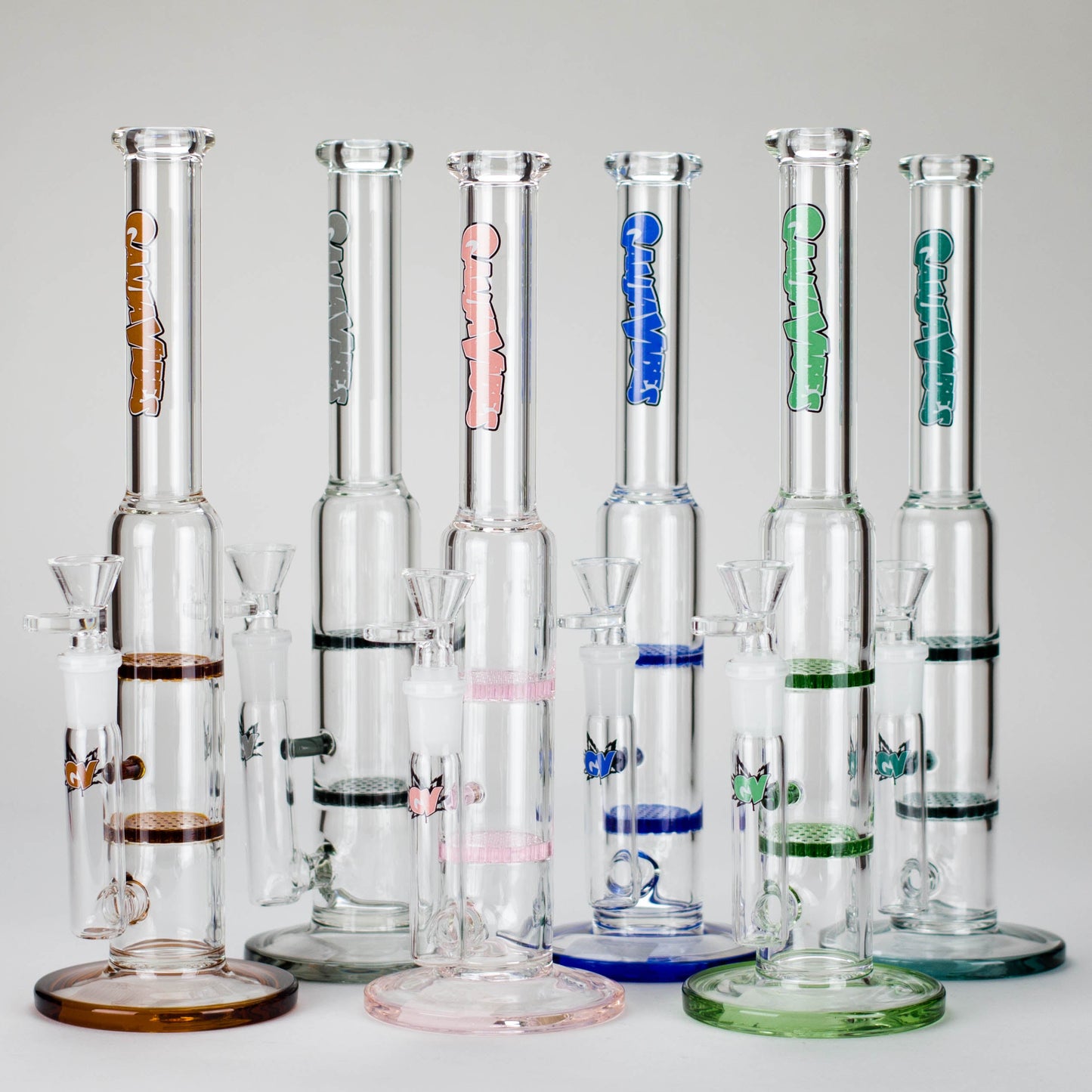 Ganjavibes | 11" Double Honeycomb Percolator Glass Bong_0