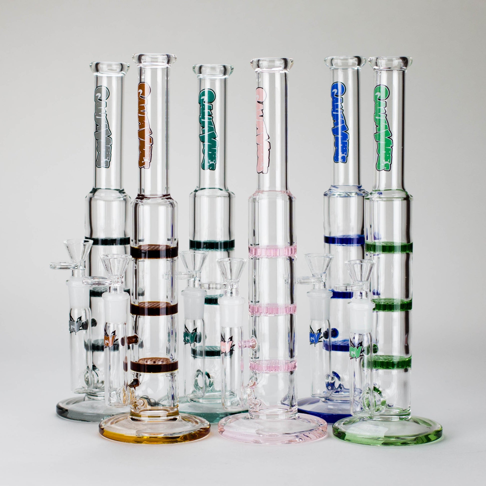 Ganjavibes | 11" Triple Honeycomb Percolator Glass Bong_0