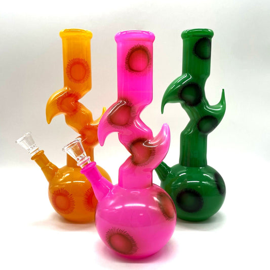 9.5" Flower Designed Bong - Assorted Color [PIP651]_0