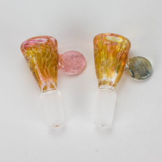 Shine Glassworks | Fumed Honeycomb flare 14mm bowl with handle - Made in Canada_0