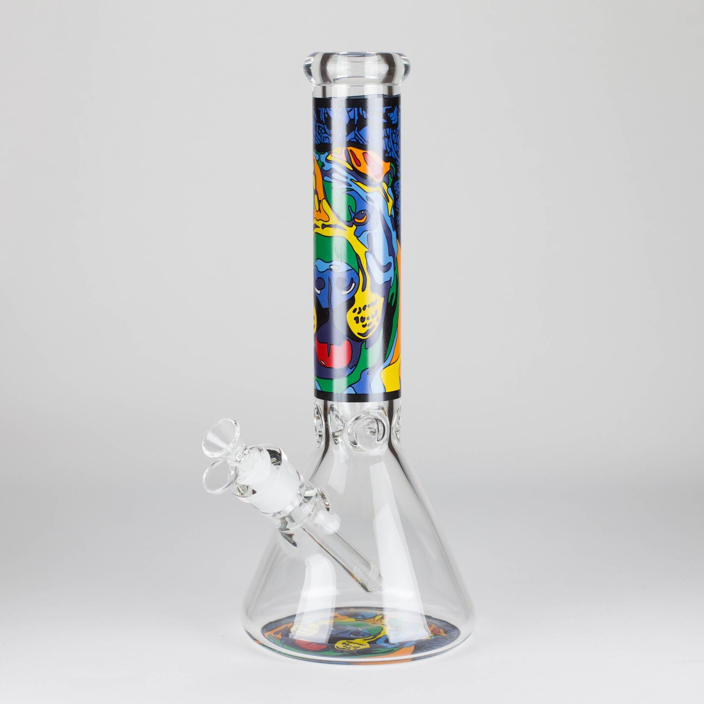 14" 7 mm Glass Bong With Dog Design