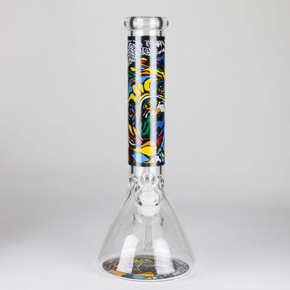 14" 7 mm Glass Bong With Dog Design