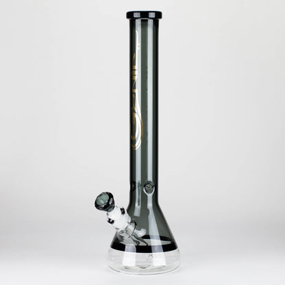 Genie | 18" 7 mm color-tube and clear-bottom beaker water bong [GE3110]