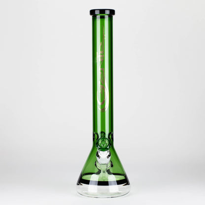 Genie | 18" 7 mm color-tube and clear-bottom beaker water bong [GE3110]