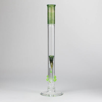 Shine Glassworks | 22 inch 38mm Straight Tube with Latticino mouthpiece and opal [ST 2203] - Made in Canada