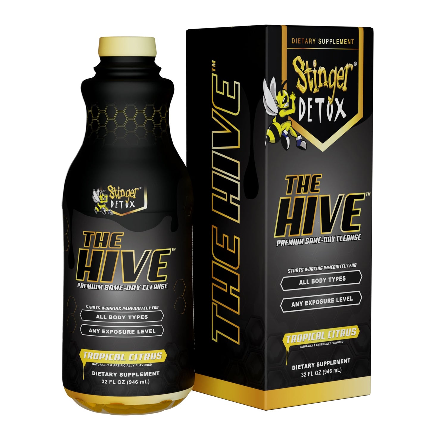 Stinger Detox | The HIVE Premium Same-Day Cleanse - Tropical Citrus Flavor - 32 FL OZ