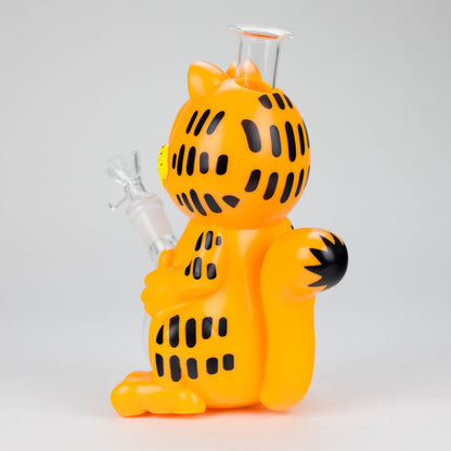 8.5" Vinyl Orange Cat water pipe [YS-364]