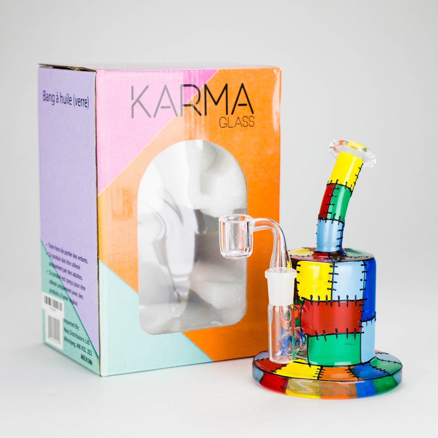 Karma | 6" Patches Design Inline Glass Dab Rig