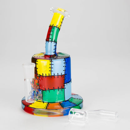 Karma | 6" Patches Design Inline Glass Dab Rig