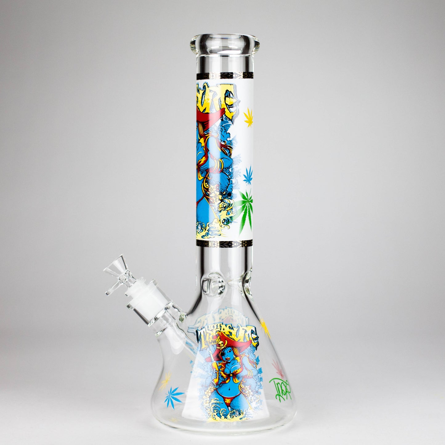14" 7 mm Glass Bong With Pirate Design