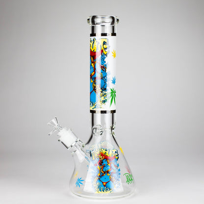 14" 7 mm Glass Bong With Pirate Design