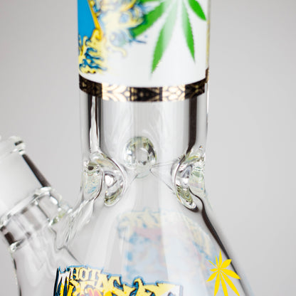 14" 7 mm Glass Bong With Pirate Design