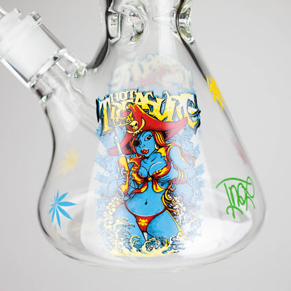 14" 7 mm Glass Bong With Pirate Design