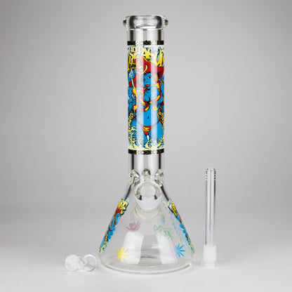 14" 7 mm Glass Bong With Pirate Design