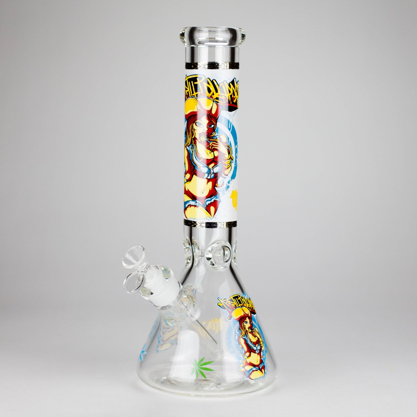 14" 7 mm Glass Bong With Pirate Design