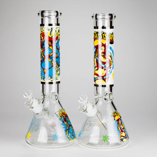 14" 7 mm Glass Bong With Pirate Design