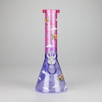 10" Glass Bong With The Butterfly Design