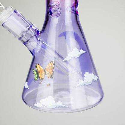 10" Glass Bong With The Butterfly Design