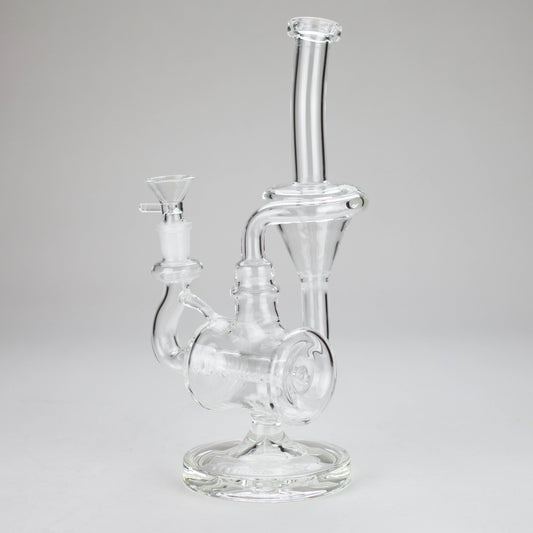 11″ Clear Recycler Glass Bong with inline diffuser [C8032]