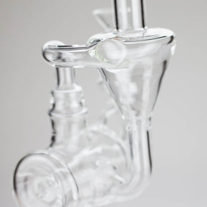 11″ Clear Recycler Glass Bong with inline diffuser [C8032]
