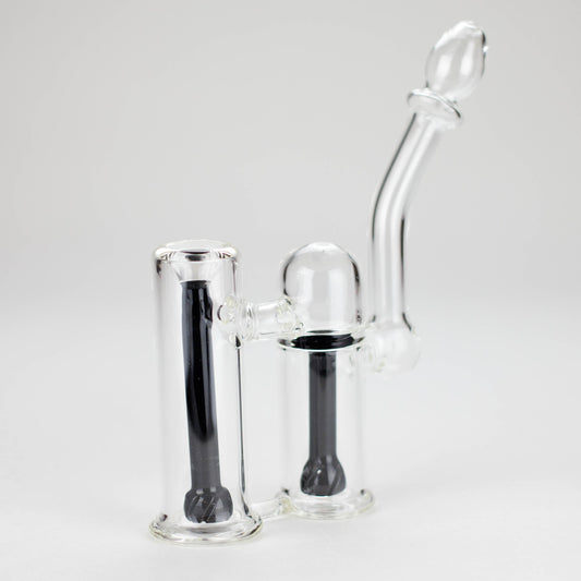6″ Clyde Bubbler – Dual Chamber Glass Bong  [DCK-018]