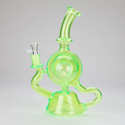 11″ Slim Green Recycler Glass Bong [C8033]