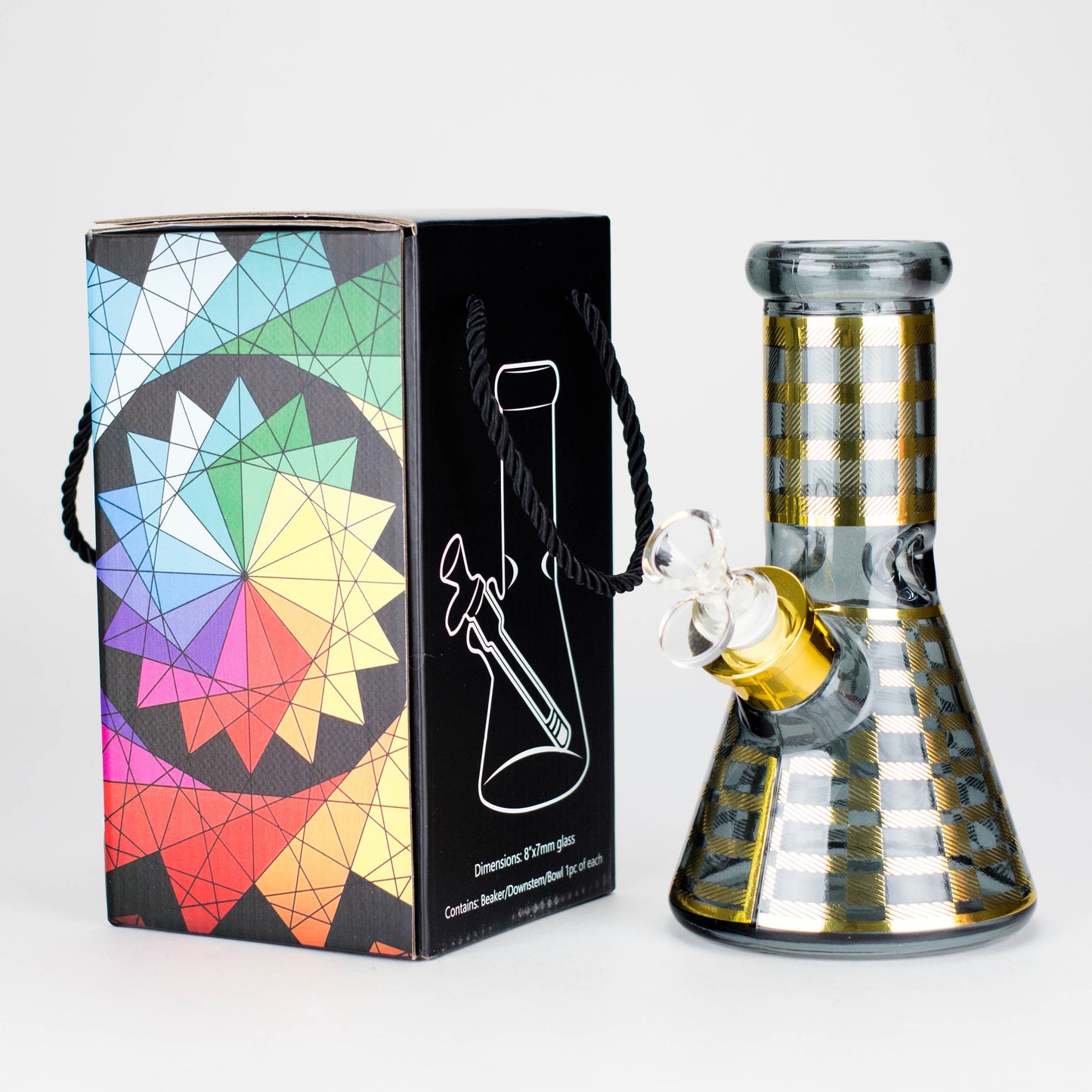 8" Soft glass beaker water bong [M08402]