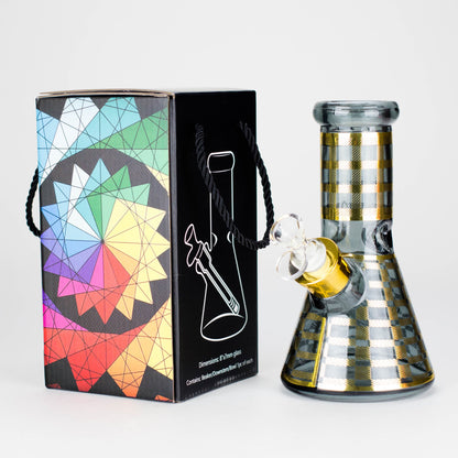 8" Soft glass beaker water bong [M08402]