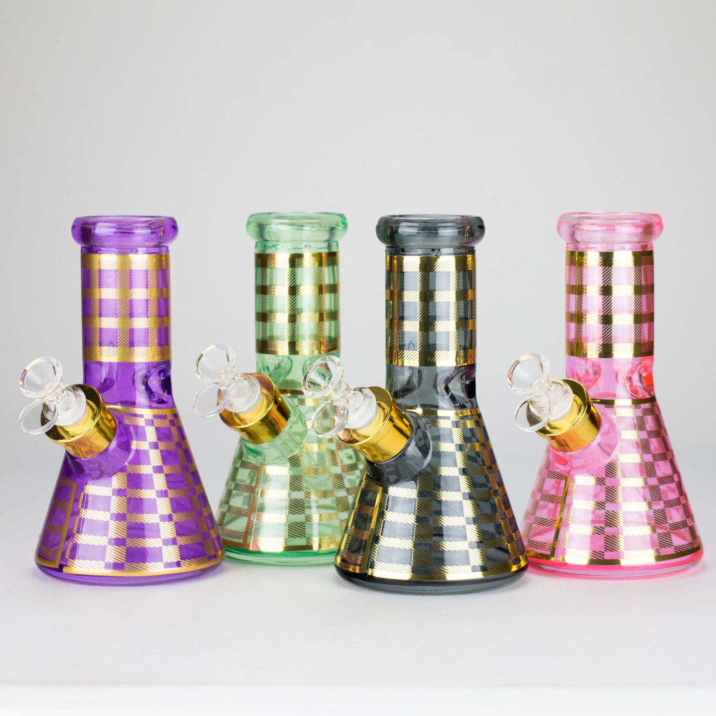 8" Soft glass beaker water bong [M08402]