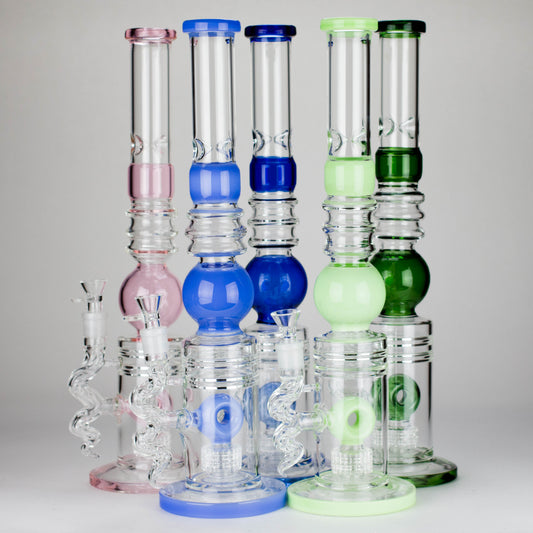 18.5″ Shower Head Perc Glass Water Bong [C2699]