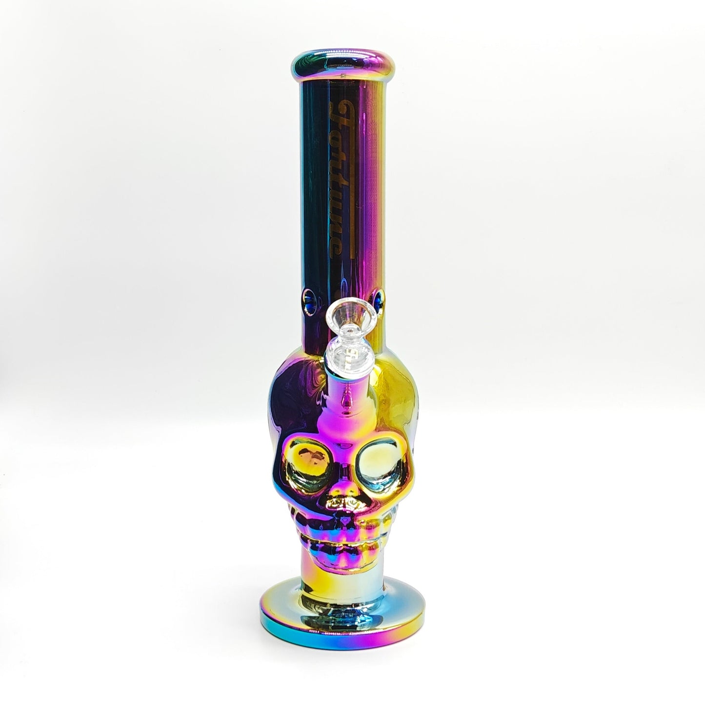 Fortune | Electroplated Skull 14" 7mm Glass Bong [SK144407E-A]