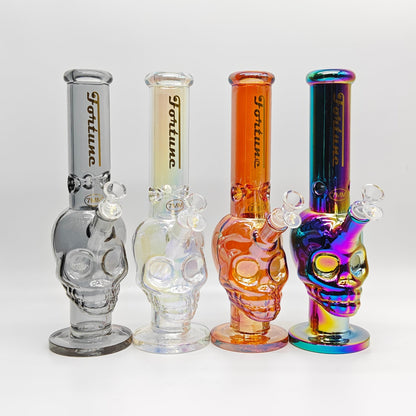 Fortune | Electroplated Skull 14" 7mm Glass Bong [SK144407E-A]