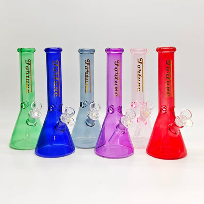 Fortune | 10" 4mm Assorted Colour Beaker Bong [CP103804-PR]