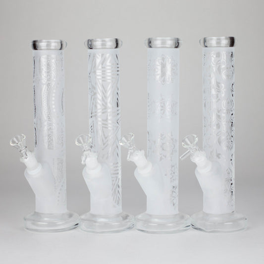 11″ Straight Tube Glass Bong – Classic Frosted Design for Smooth Sessions [WP-M0091]